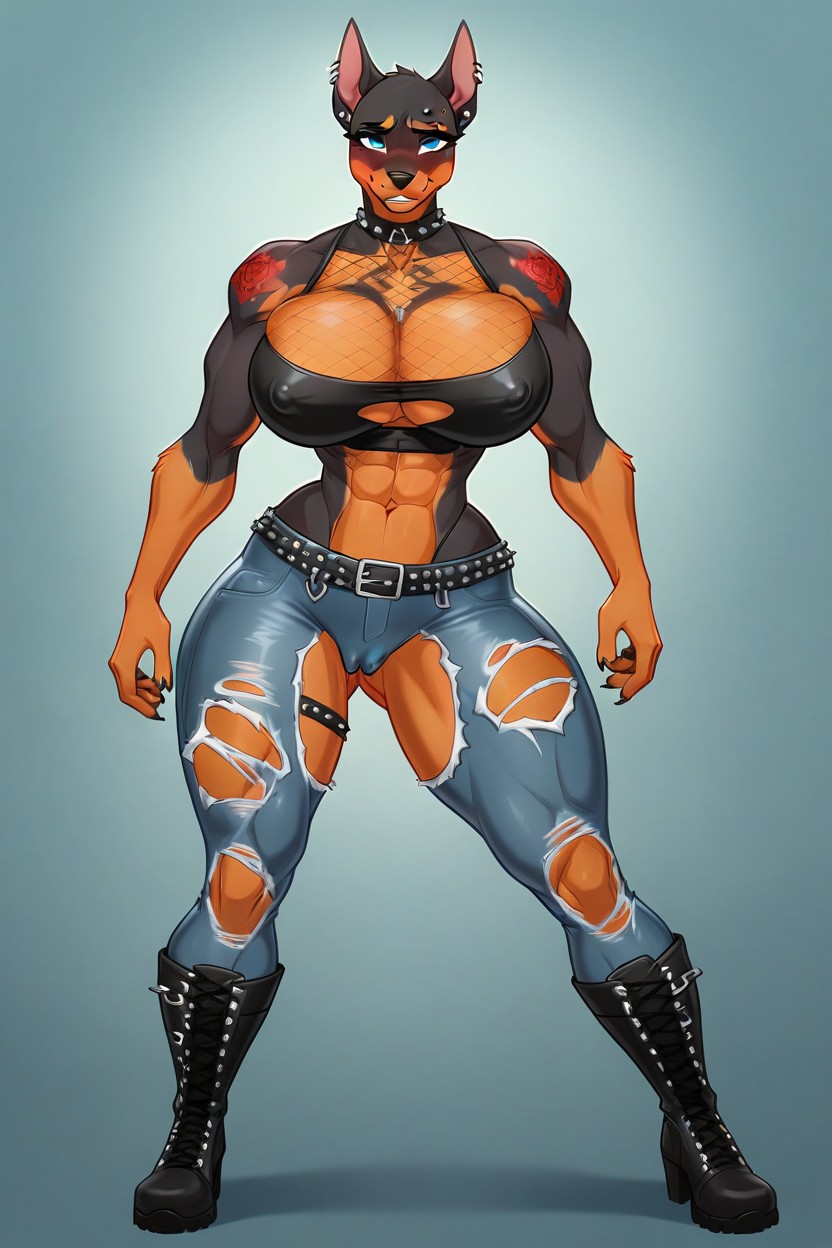 Massive Breast, Female, Tattoo Furry AI Porn