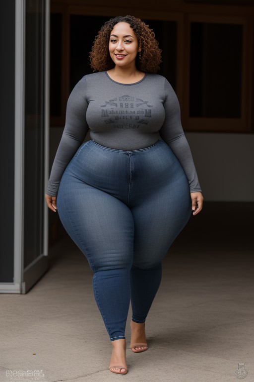 Solo Curvy Bbw Girl, 50+, Thick Thighs AI黄片
