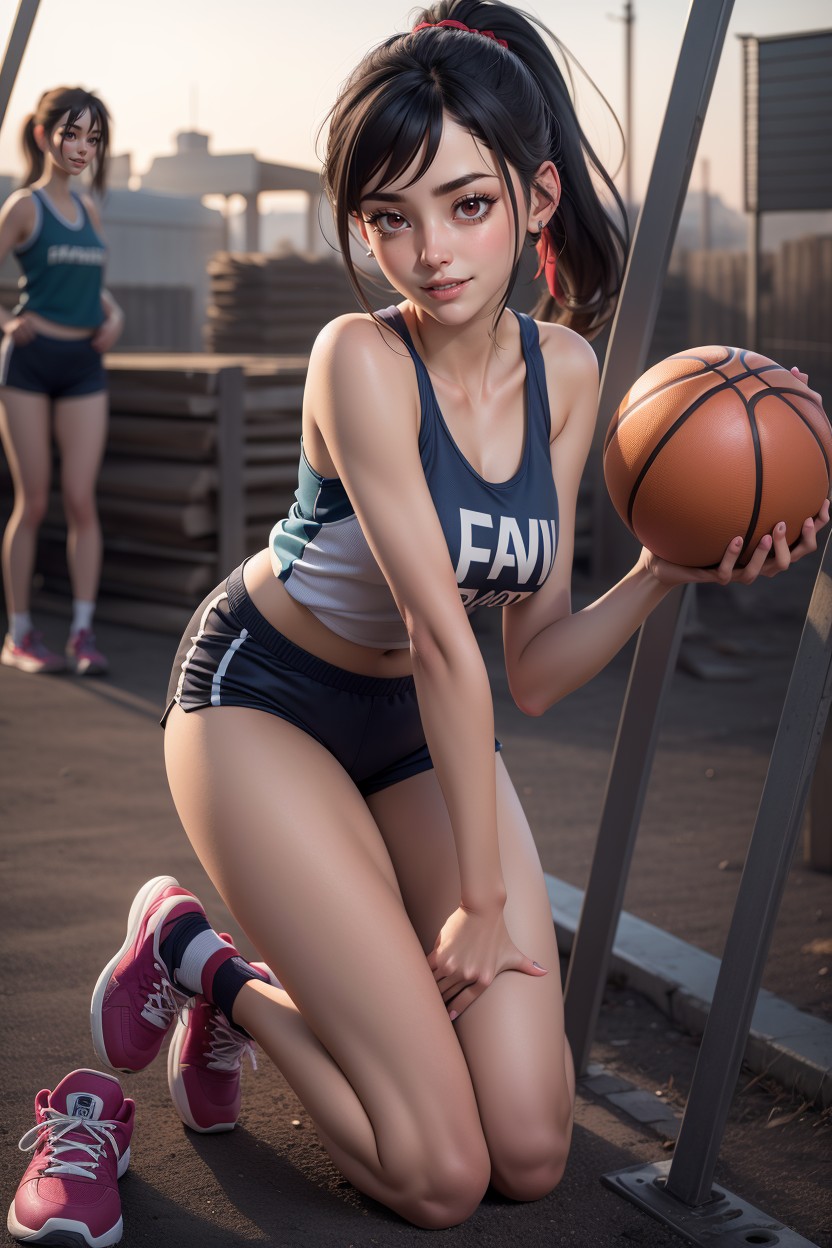 Front View, Medium Hair, Red Eyes Hentai AI Porn