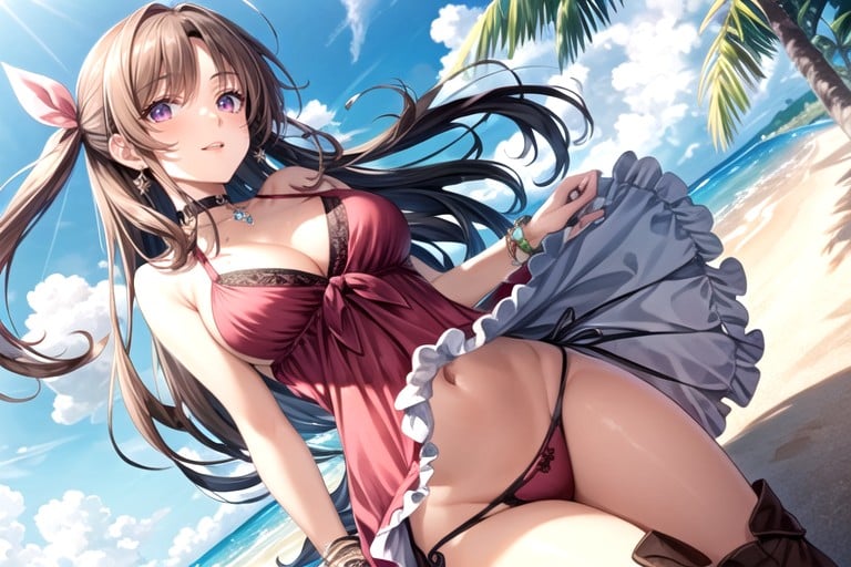 Aerith (final Fantasy), Des Lunettes De Soleil, BikiniPorno IA