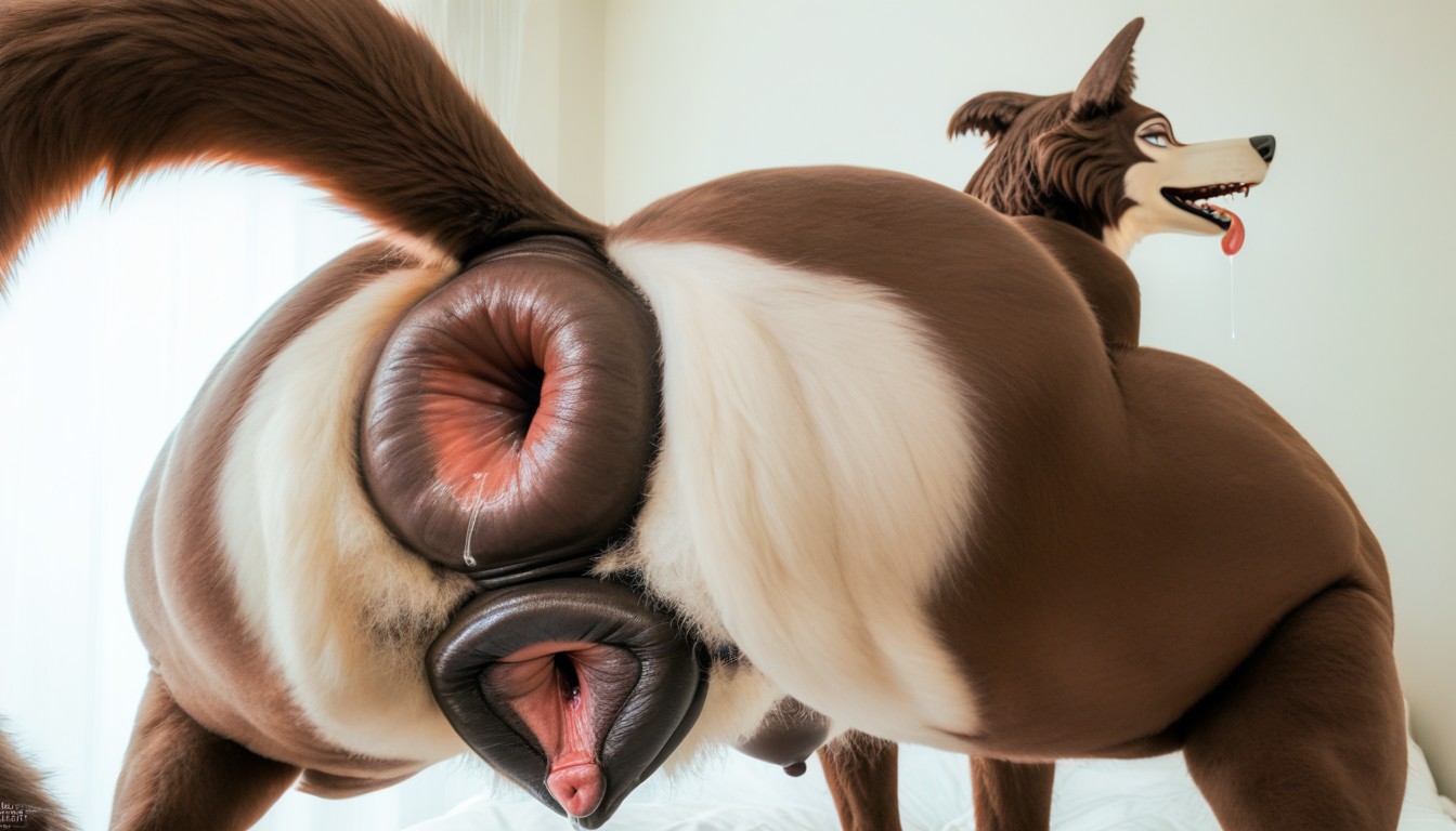 Dark-brown Anus, Fingering, Anus Juice Furry AI Porn