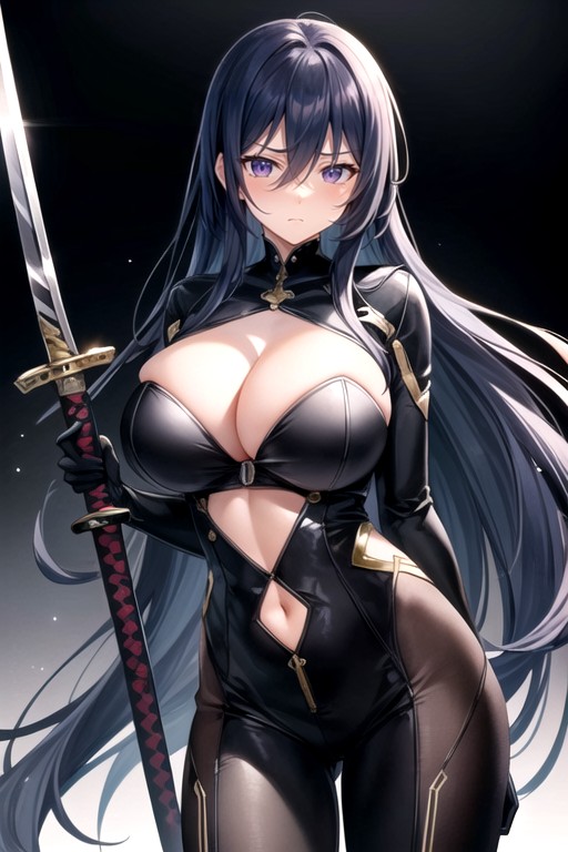 Simple_background, Sword, Bodysuit Hentai AI Porn