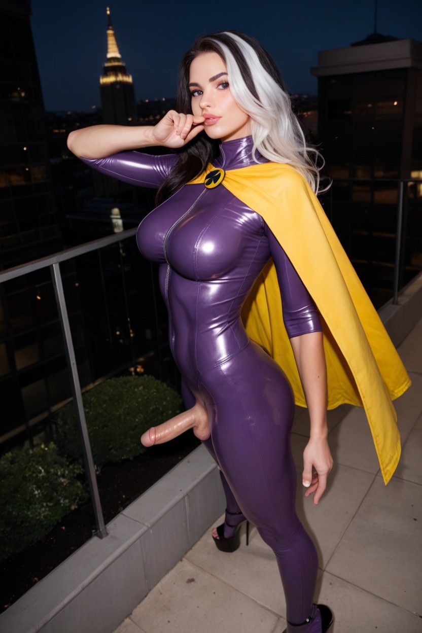 Standing, Side View, Posing Shemale AI Porn