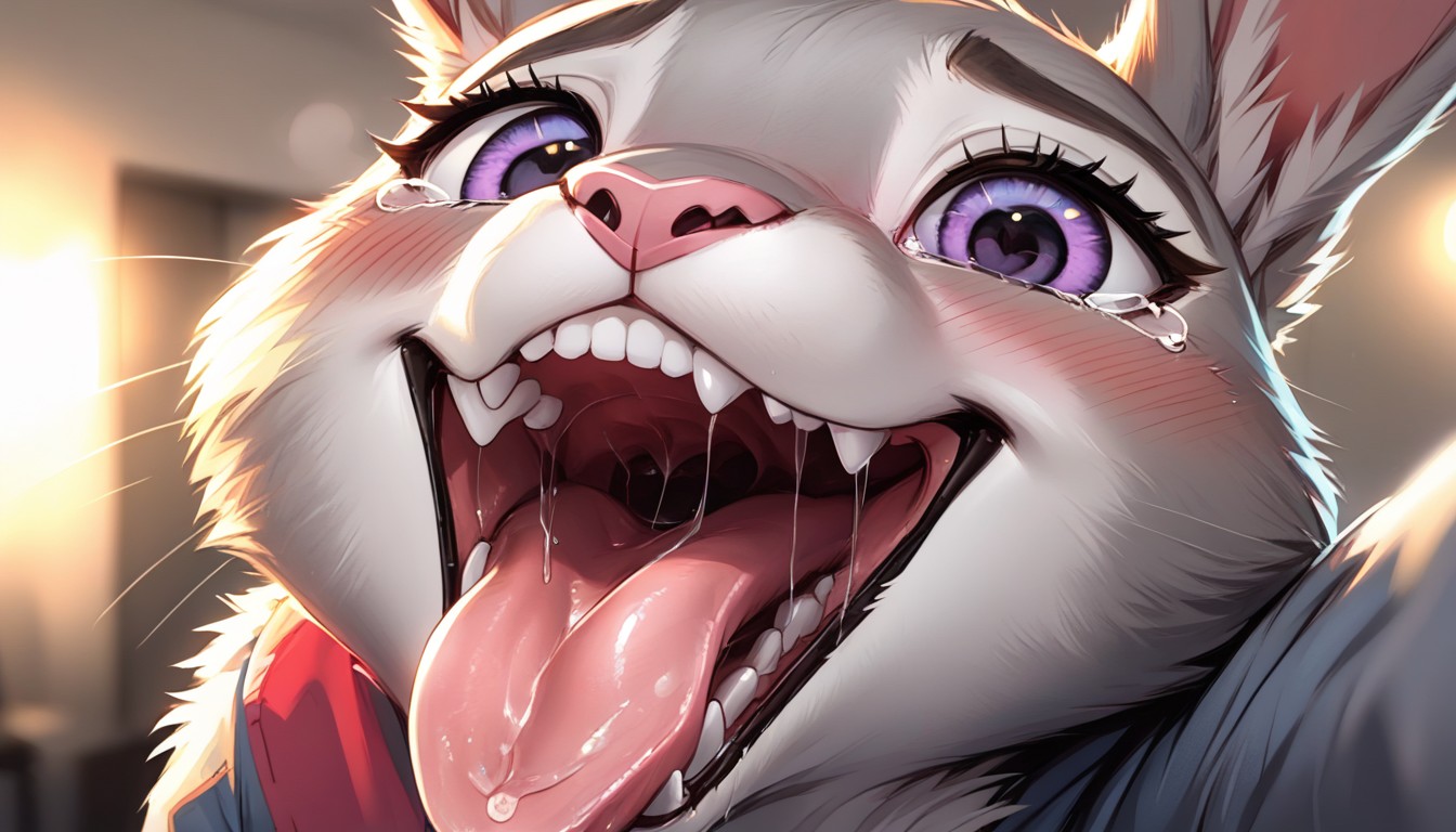 Licking Penis, Close Face Shot, Close Up Furry AI Porn