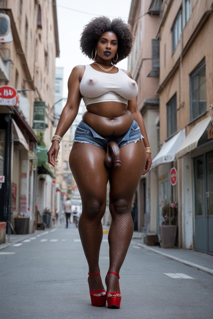 Bottom Up, Afro, Sweaty Shemale AI Porn