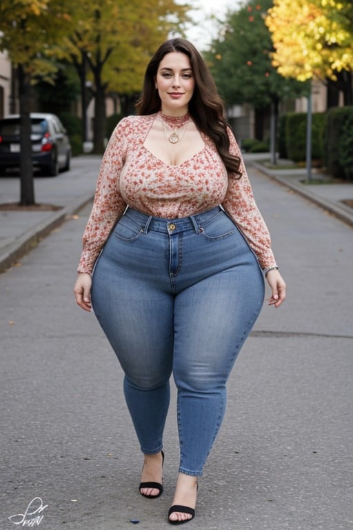 Extra Long Hair, Voluptuous, Quadruple-wide Hips AI Porn
