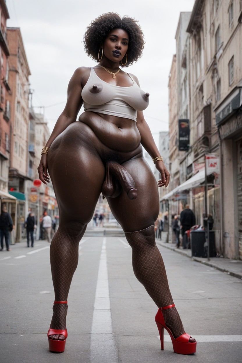 Medium Breast, Giant Nipples, Afro Shemale AI Porn