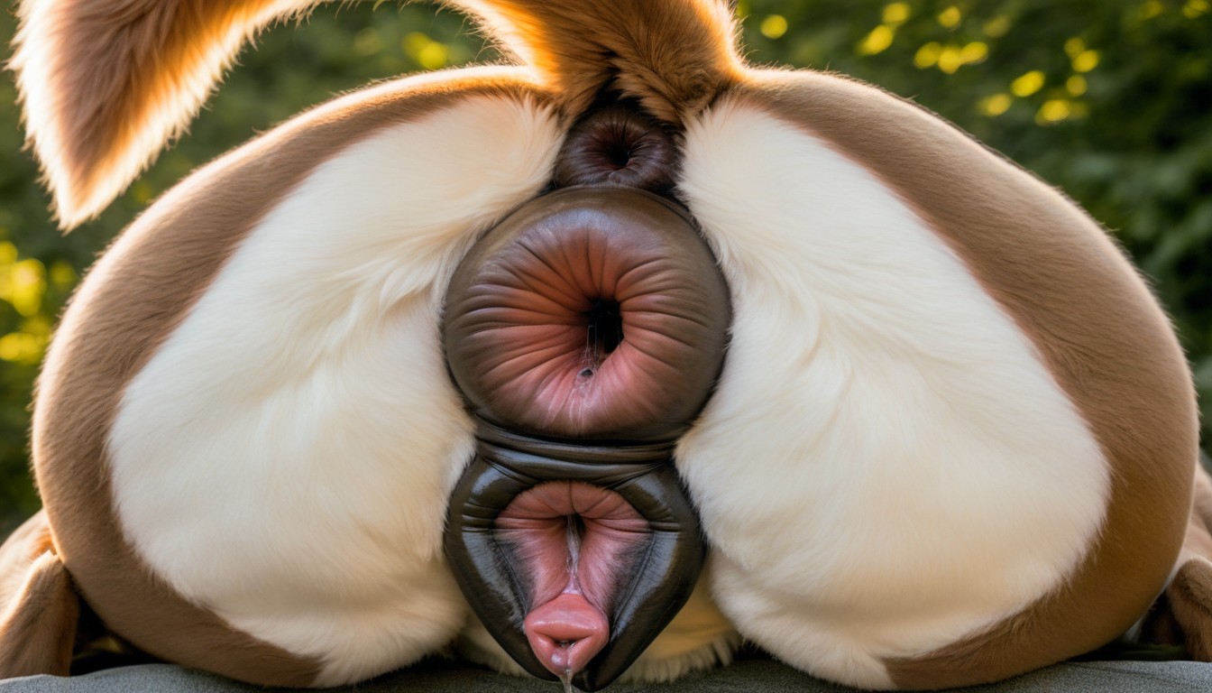 Hairy Pussy, High Res, Huge Dildo In Ass Furry AI Porn