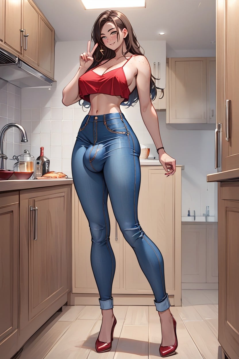 Seductive Body, Snatched Waist, Rounded Butt Shemale AI Porn