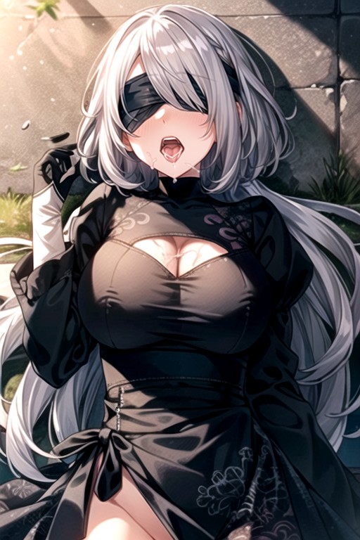 Saliva, Add Detail, Hanging Breasts Hentai AI Porn