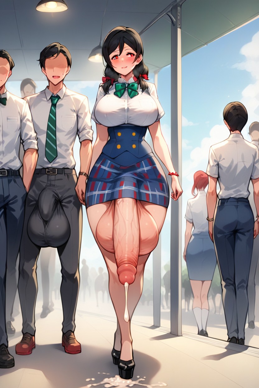 Mini Skirt, Red Eyes, Micro Skirt Hentai AI Porn