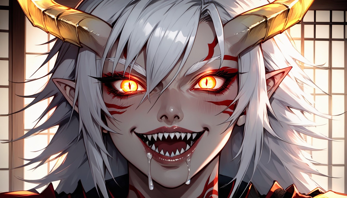 1 Person, Crazy Sadistic Eyes And Smile, Creepy Face AI Porn