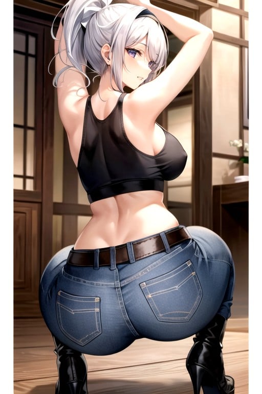 See-through, Indoors, Denim Hentai AI Porn