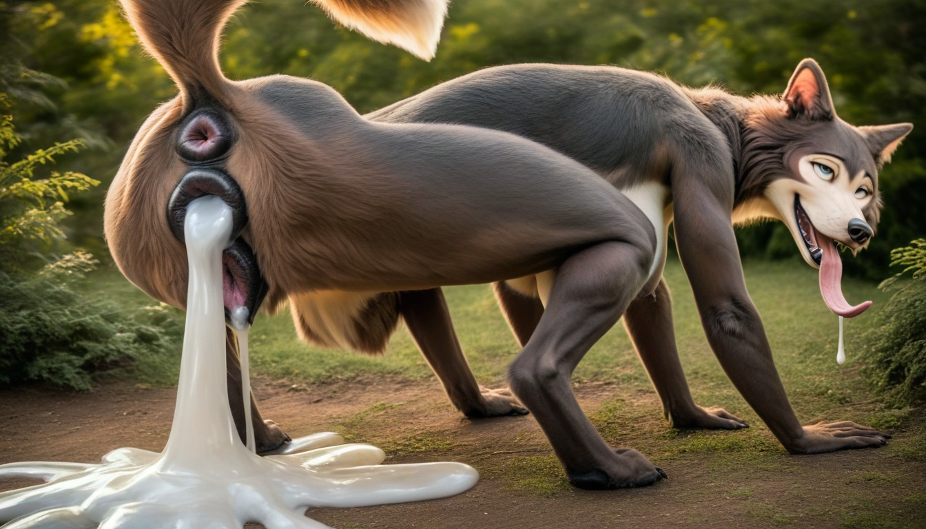 Oily Genitals, Large Curvy Ass, Add Detail Furry AI Porn