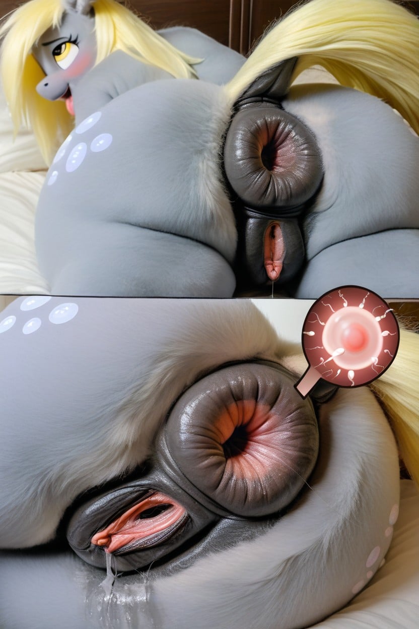 Insane Fur Detail, Raised Tail, Extremely Detailed Furry AI Porn