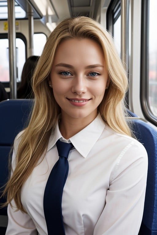 Mischievous (smiling While Blushing), 18, School Uniform AI Porn