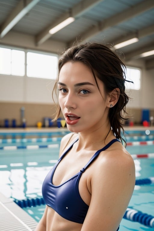 Bikini, Veinteañera, Piscina EscolarPorno AI