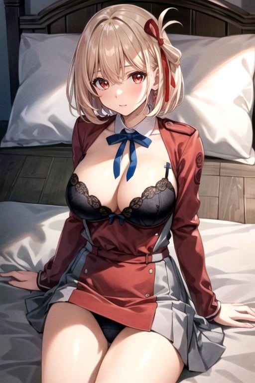 Chisato Nishikigi (lycoris Recoil), Sutiã, Cama Pornografia de IA