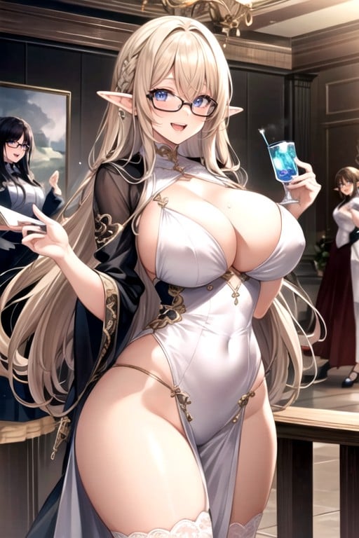 Elf Ears, Large Breast, Gyaru AI Porn