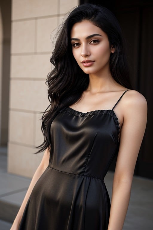 18, Robe En Soie, Cheveux NoirsPorno IA