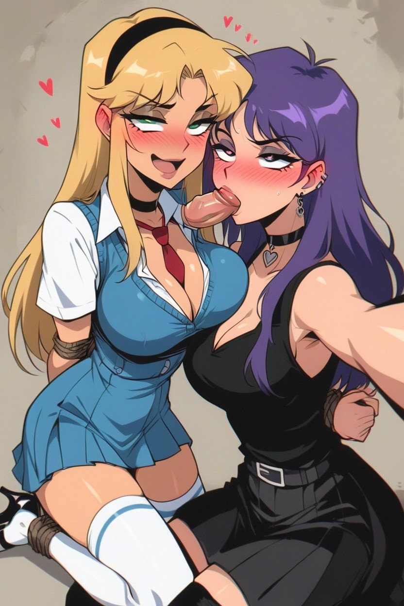 Rounded Breast, Love Hearts, Embarrassed Hentai AI Porn
