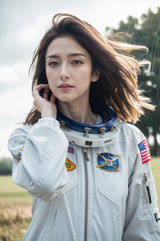 Wind In Hair, Space Suit, Elbow Bra AI Porn