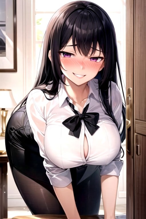 Mischievous (smiling While Blushing), Skinny, Rounded Breast AI Porn