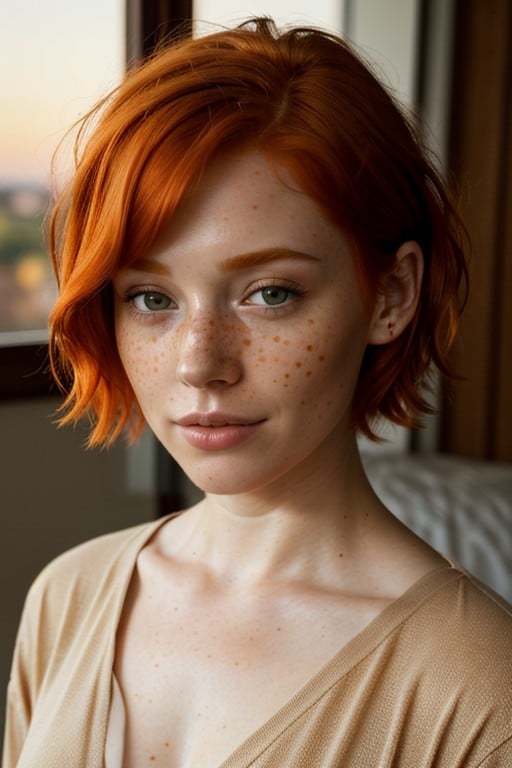 Sunset, Ginger, Very Short Hair AI Porn