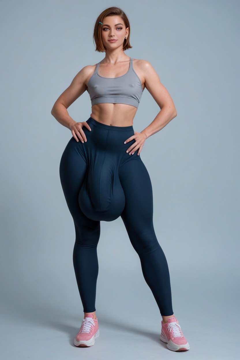 Wide Hips, Hyper Massive Bulge Penis, Big Cock Bulge Shemale AI Porn