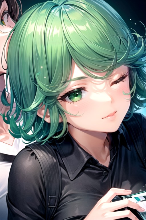 Tatsumaki (one Punch Man), Kissing (1 Boy 1 Girl), Small Breast AI Porn