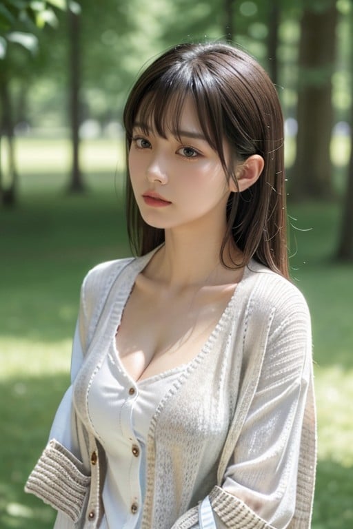 Japanese, Rounded Breast, Cardigan AI Porn