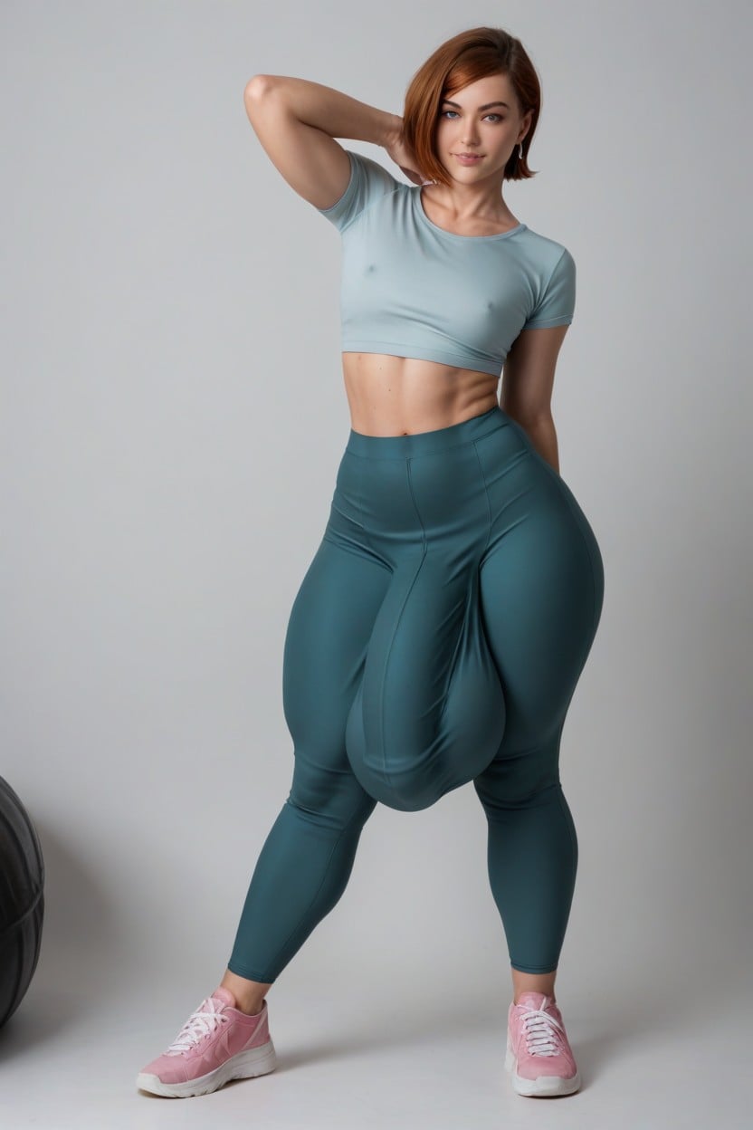 Standing, Hyper Bulge, Rainbow Gay Medium Leg Long Socks Shemale AI Porn
