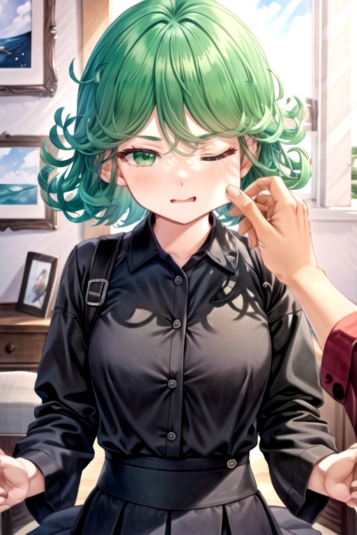 Living Room, Lifting Skirt, Tatsumaki (one Punch Man) AI Porn