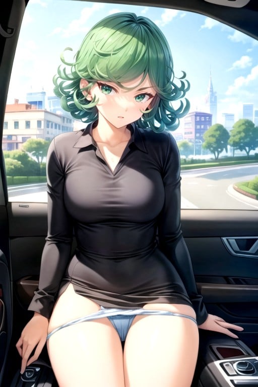 Tatsumaki (one Punch Man), Carro, Peito Pequeno Pornografia de IA