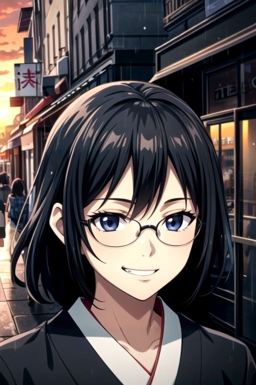 Glasses, Black Hair, 18 AI Porn