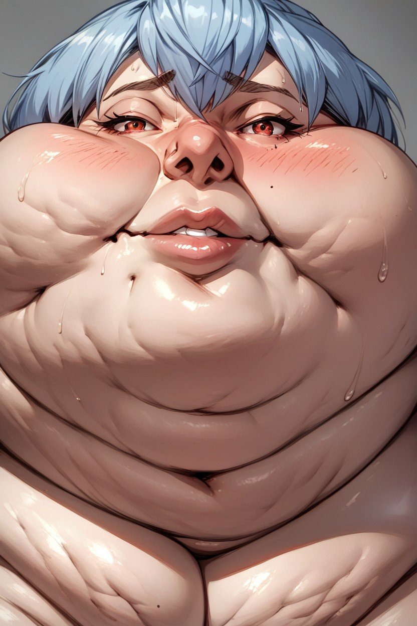 汗だく, Fat Blob, Face Close UpAIポルノ