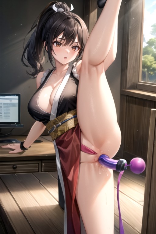 Inserção De Vibrador, 2 Pessoas, Mai Shiranui (the King Of Fighters) Pornografia de IA