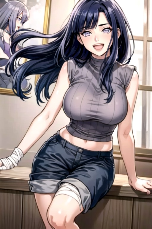 Hyuuga Hinata (naruto), Natural Breast, Blue Eyes AI Porn