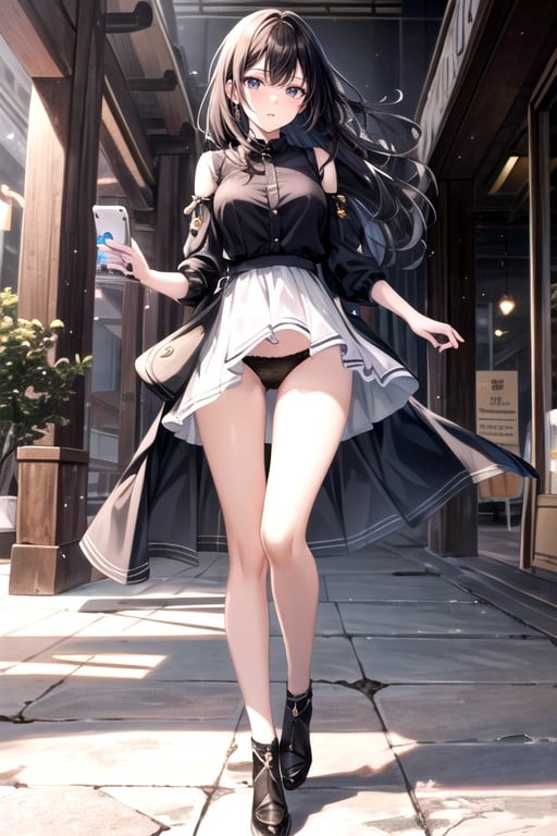 Wind In Hair, Full Body, Mall AI Porn