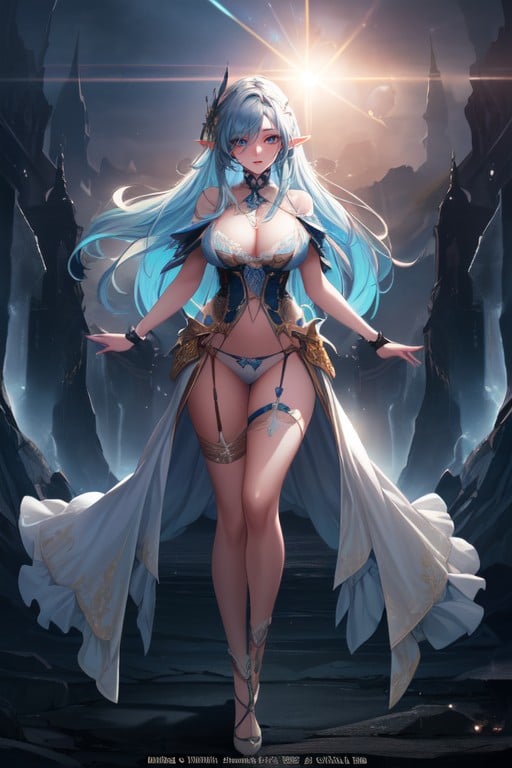 超詳細, Long White Hair, Blue EyesAI黃片