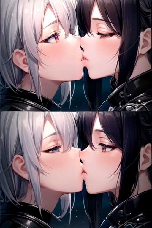 キスする (レズビアン)AIポルノ