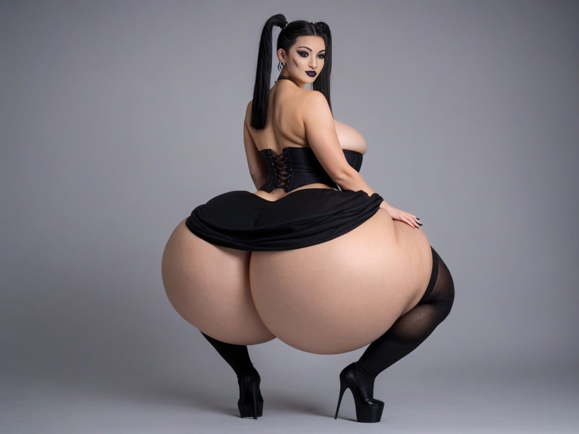 Fake Butt, Extreme Huge Massive Hyper Booty, Wide Hips Pornografia de IA