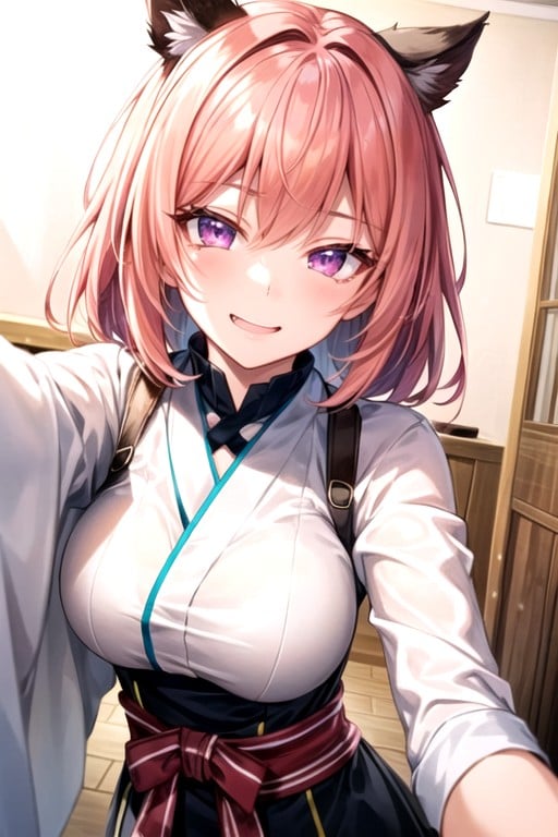 Pink Hair, Wink, Japanese AI Porn