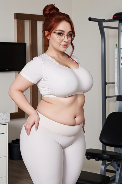 Round Eye Glasses, Her Nurse Uniform Has Become Tight Has She Has Gained Weight, Over Weight PoundsAI 포르노