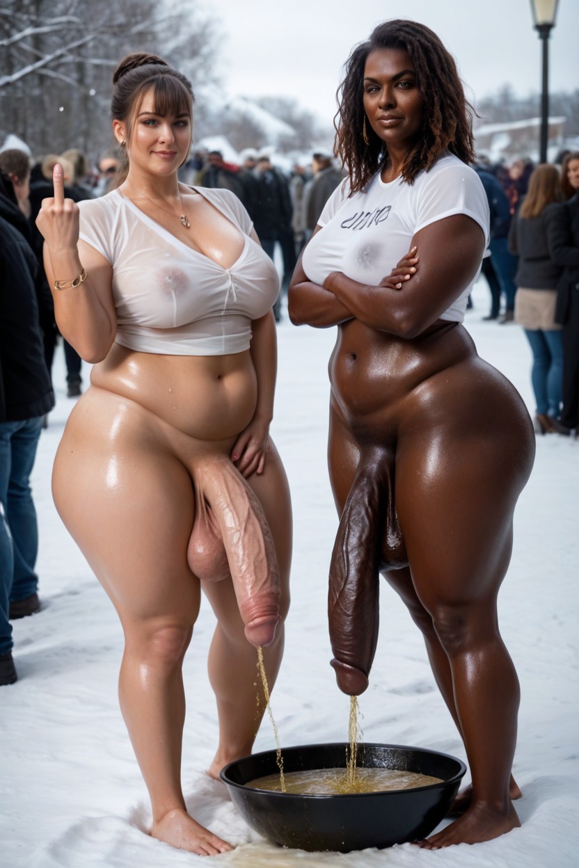 Arms Crossed, Oversized Balls, Fat Shemale AI Porn