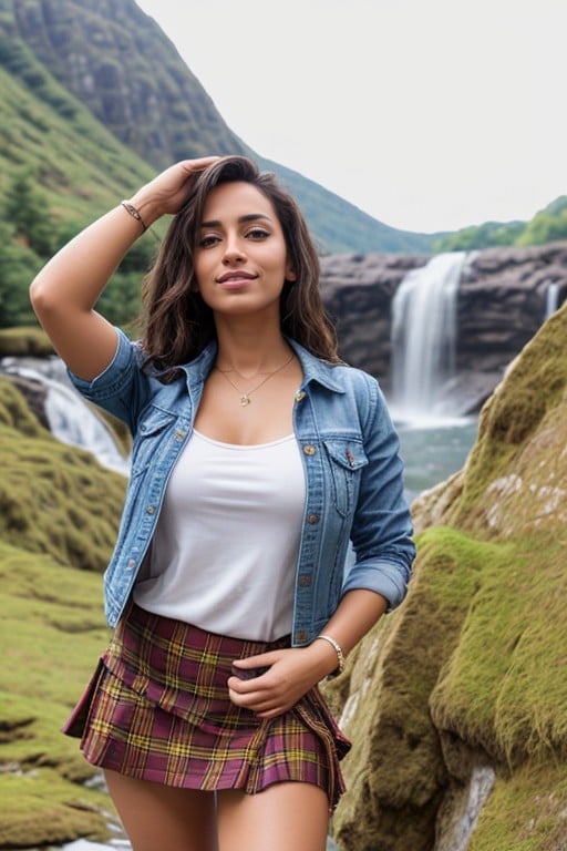 Arms Up, Denim Jacket, Latina AI Porn