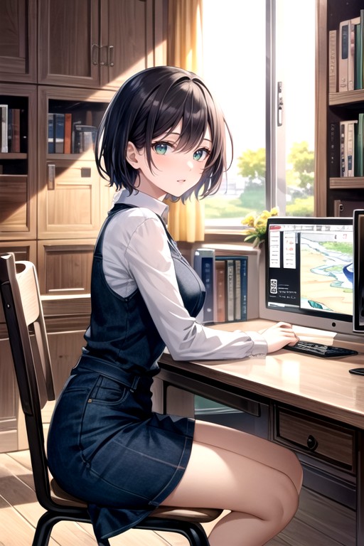 Study Room, Hard Light, Medium Ass AI Porn