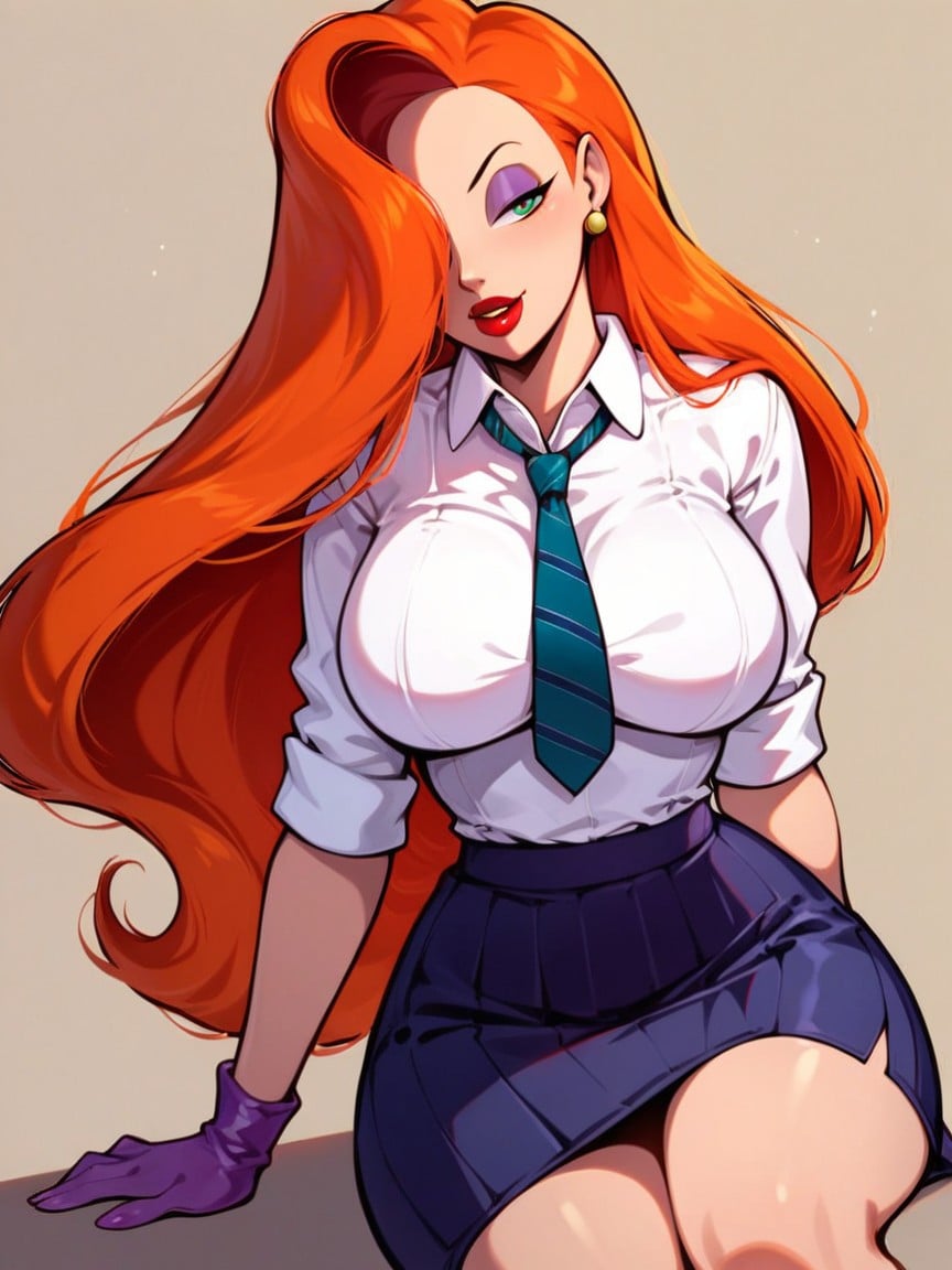 Jessica Rabbit, Uniforme Escolar, Ruiva Pornografia de IA