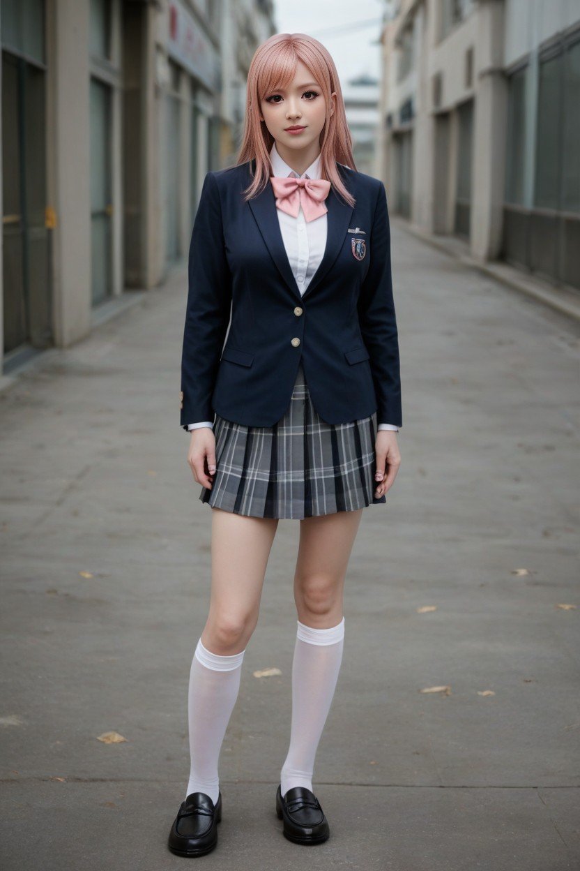 Salmon Pink Hair, School Skirt, Dead Or AliveAI黄片