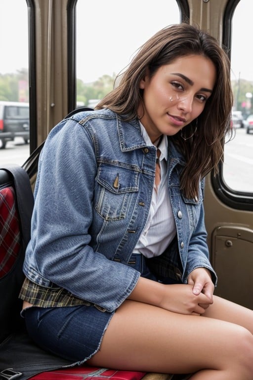 2 People, Latina, Denim Jacket AI Porn